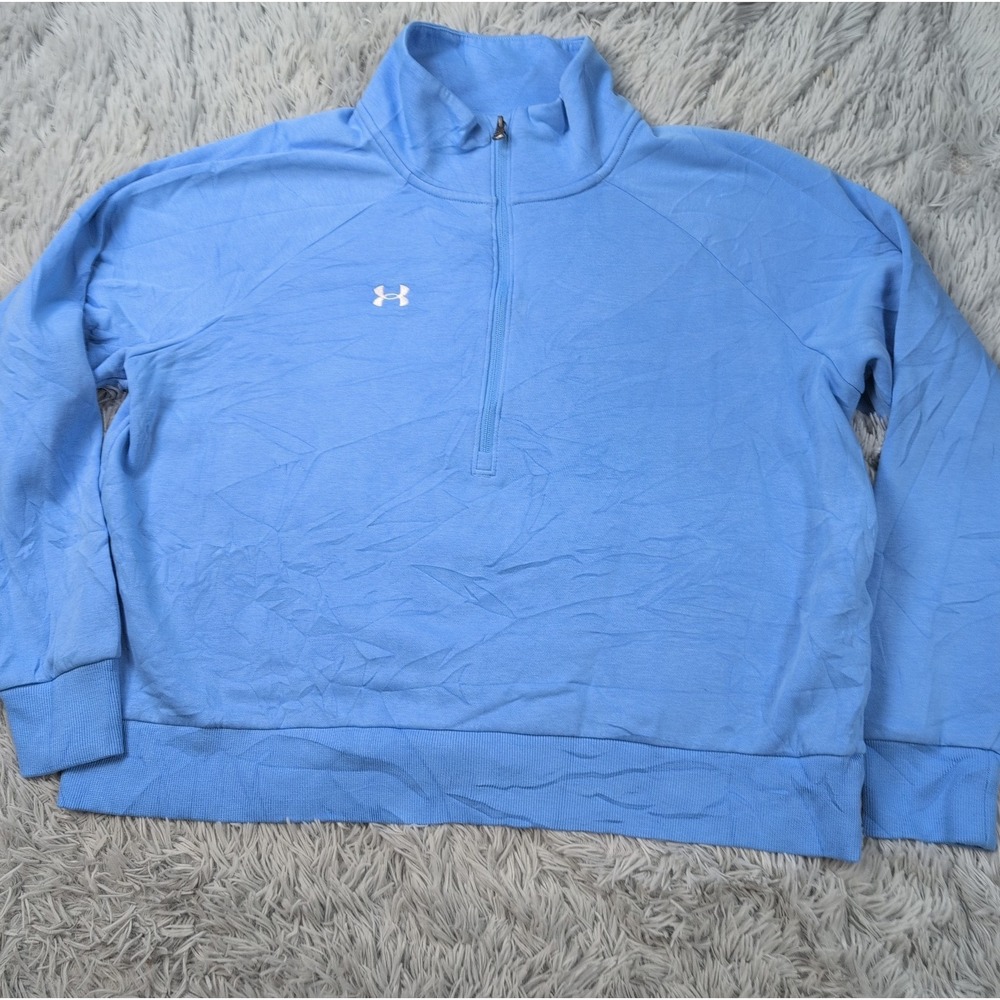 Under Armour Sweatshirt Womens XL Blue Half Zip Lightweight Soft Comfy Athletic